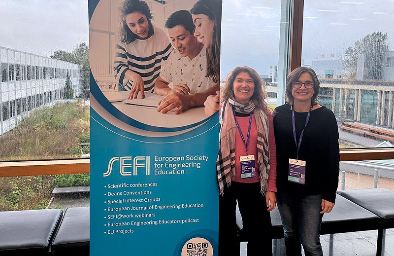 Les professores Elisabet Mas de les Valls i Laia Ferrer-Martí presenten el projecte LESIE al congrés internacional SEFI 2025