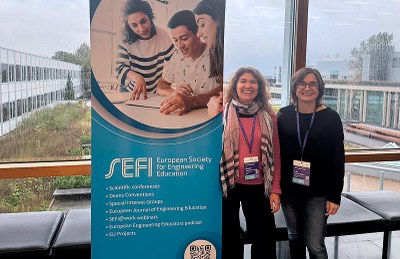 Les professores Elisabet Mas de les Valls i Laia Ferrer-Martí presenten el projecte LESIE al congrés internacional SEFI 2025
